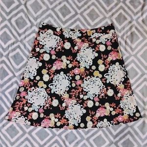 Floral A-Line Miniskirt 7/8